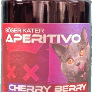 Böser Kater - Cherry Berry Aperitivo | Likör mit Farbwechsel-Effekt von Lila zu Rot - 0,5l - 15% Vol.