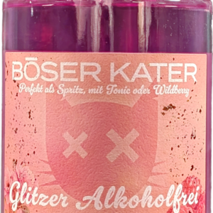 Böser Kater - Alkoholfrei - Rose Blossom & Berry mit Glitzer – Perfekte Basis für Spritz Cocktails - 0,5l